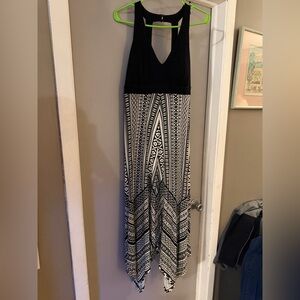 INC International Concepts Black and White Geometric Maxi Dress